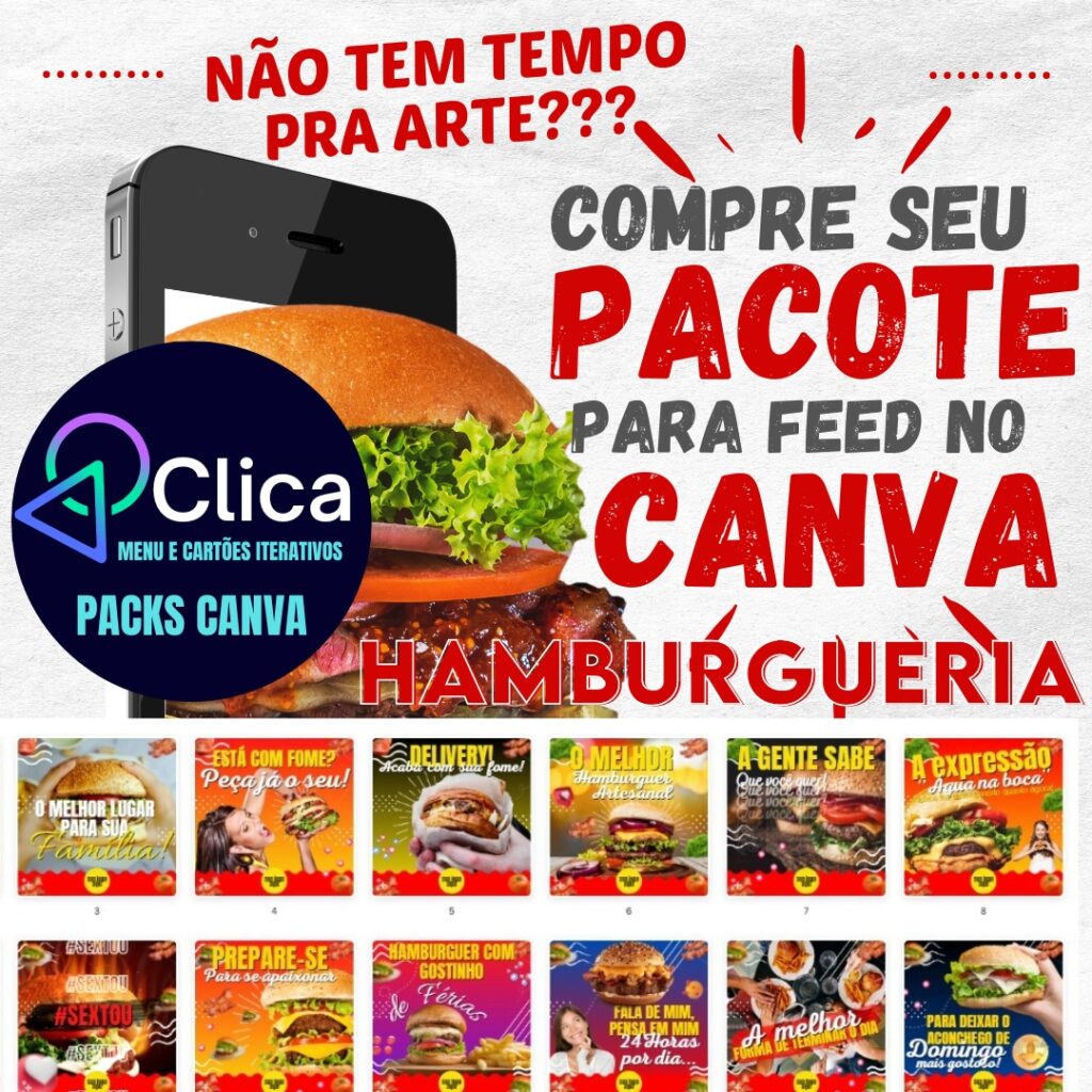 PACK CANVA FEED HAMBURGUERIA