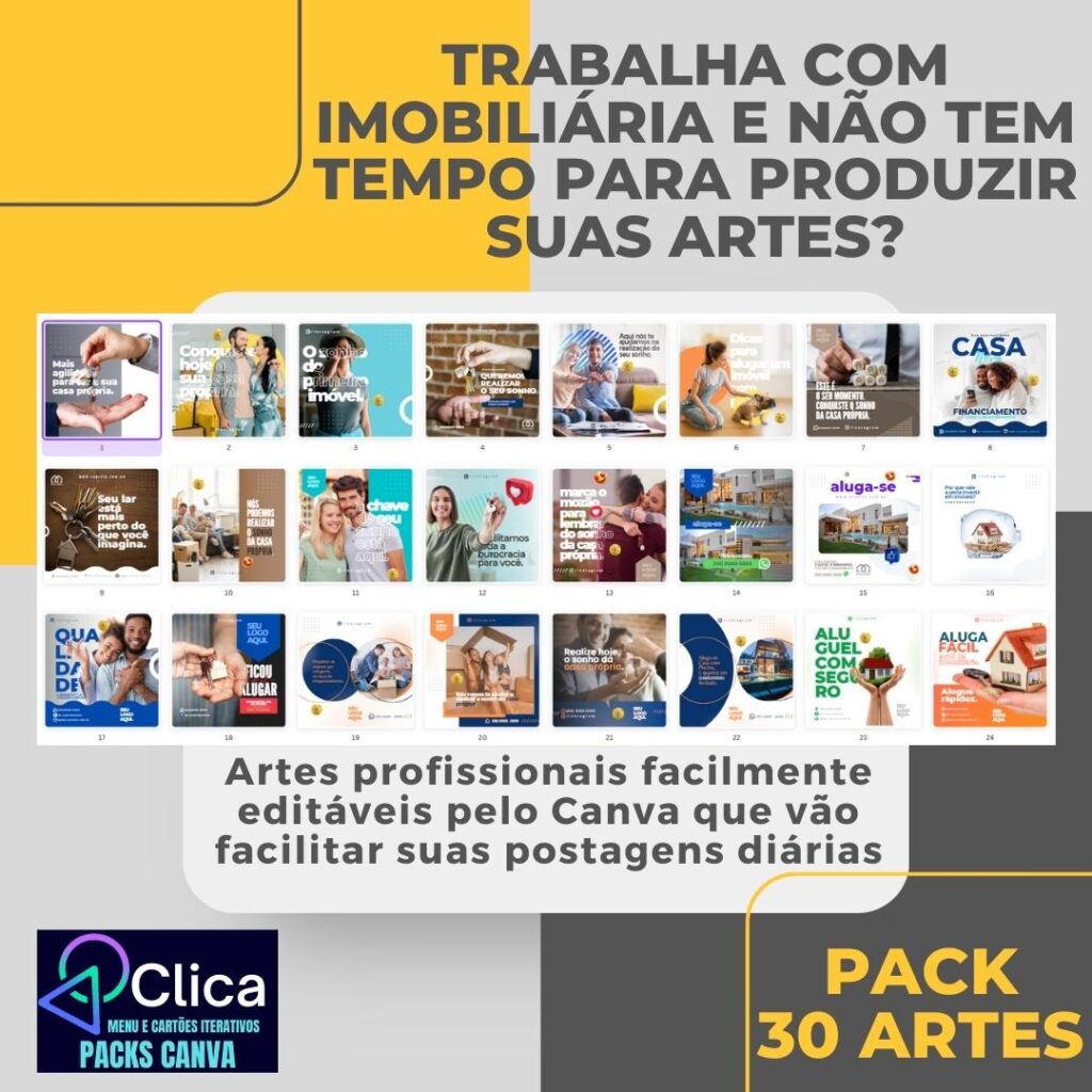 Clica Menu e Packs Canva