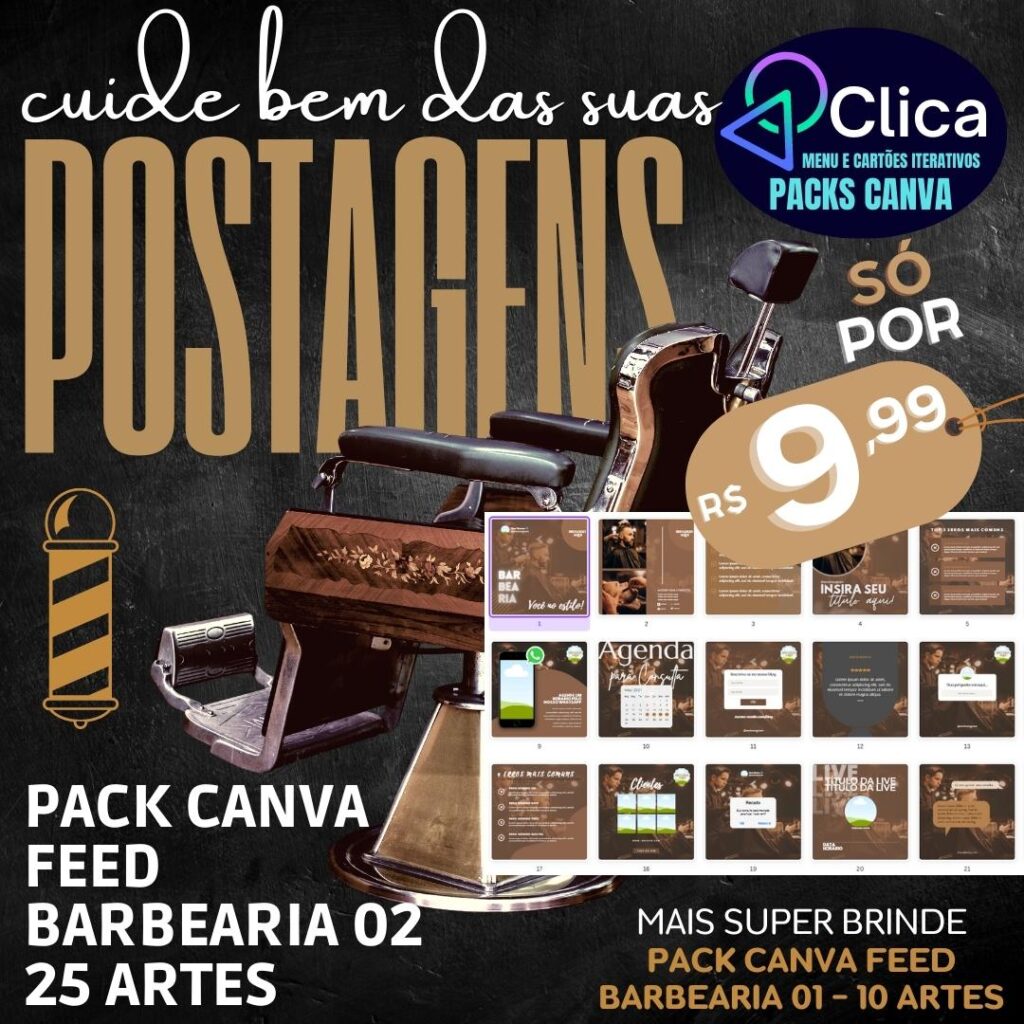 Clica Menu e Packs Canva