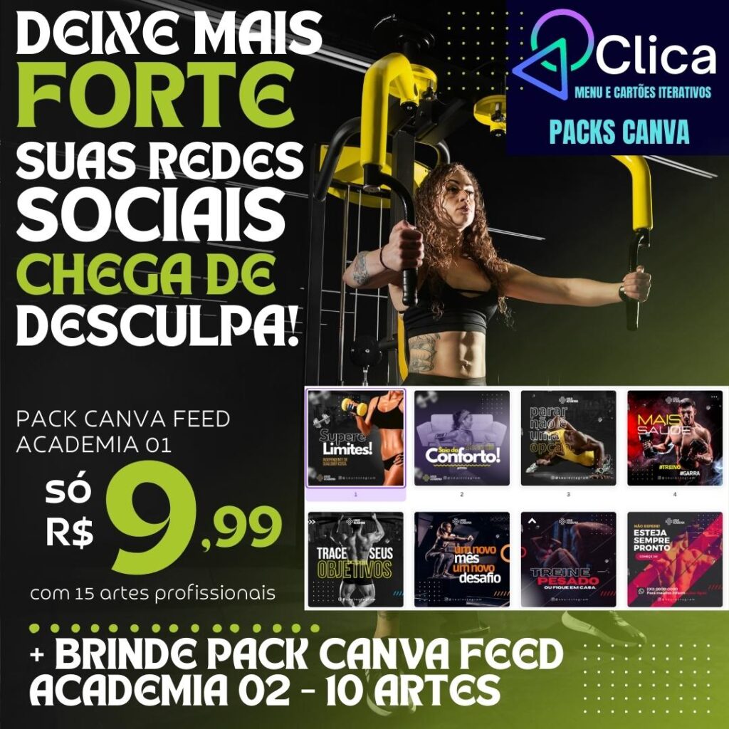 Clica Menu e Packs Canva